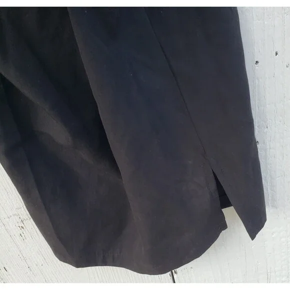 Eileen Fisher Womens Black Stretchy Waist Wide Leg Capri Pants Sz 1X